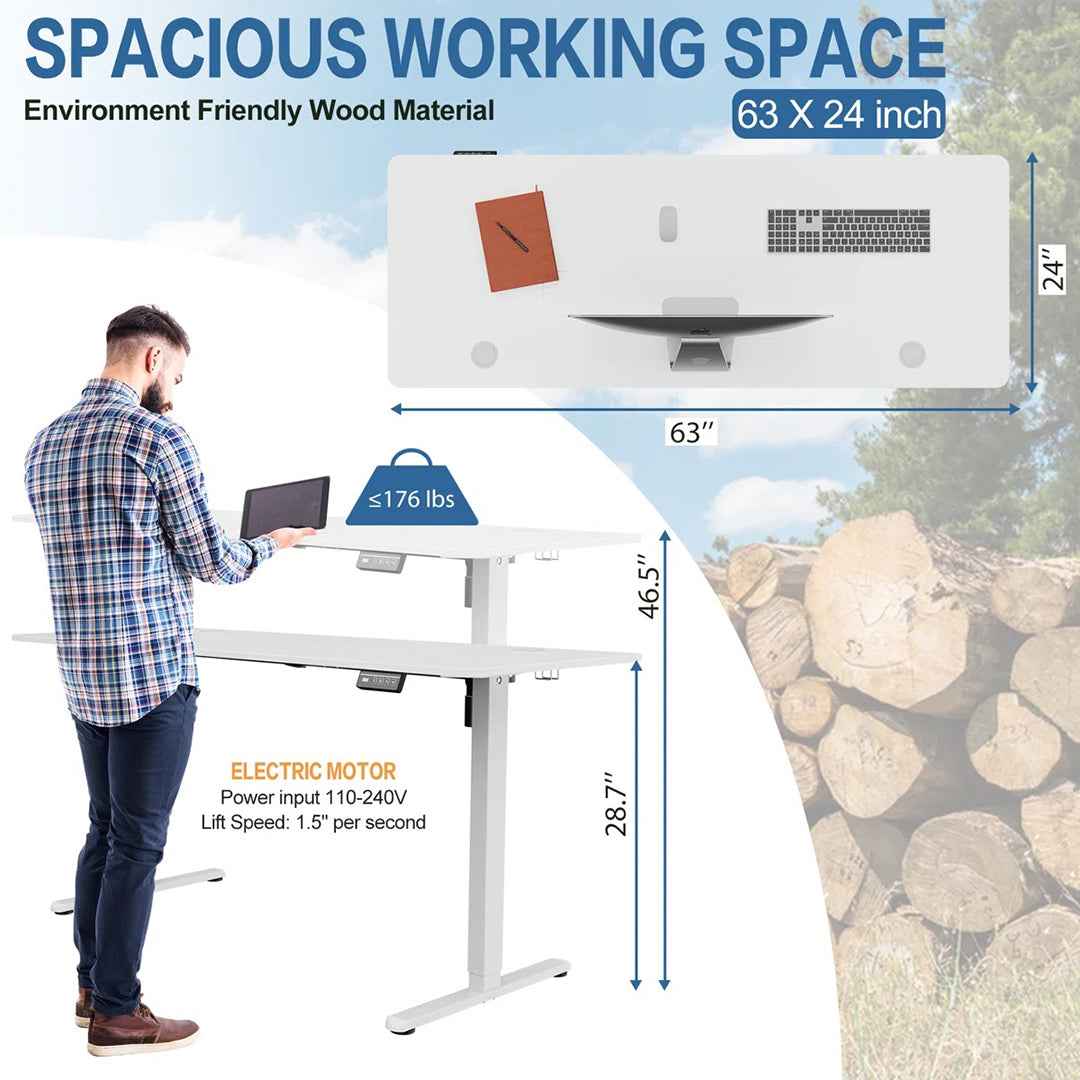Gilman Height Adjustable Standing Desk – Ergonomic Home Office Desk for Comfort & Productivity