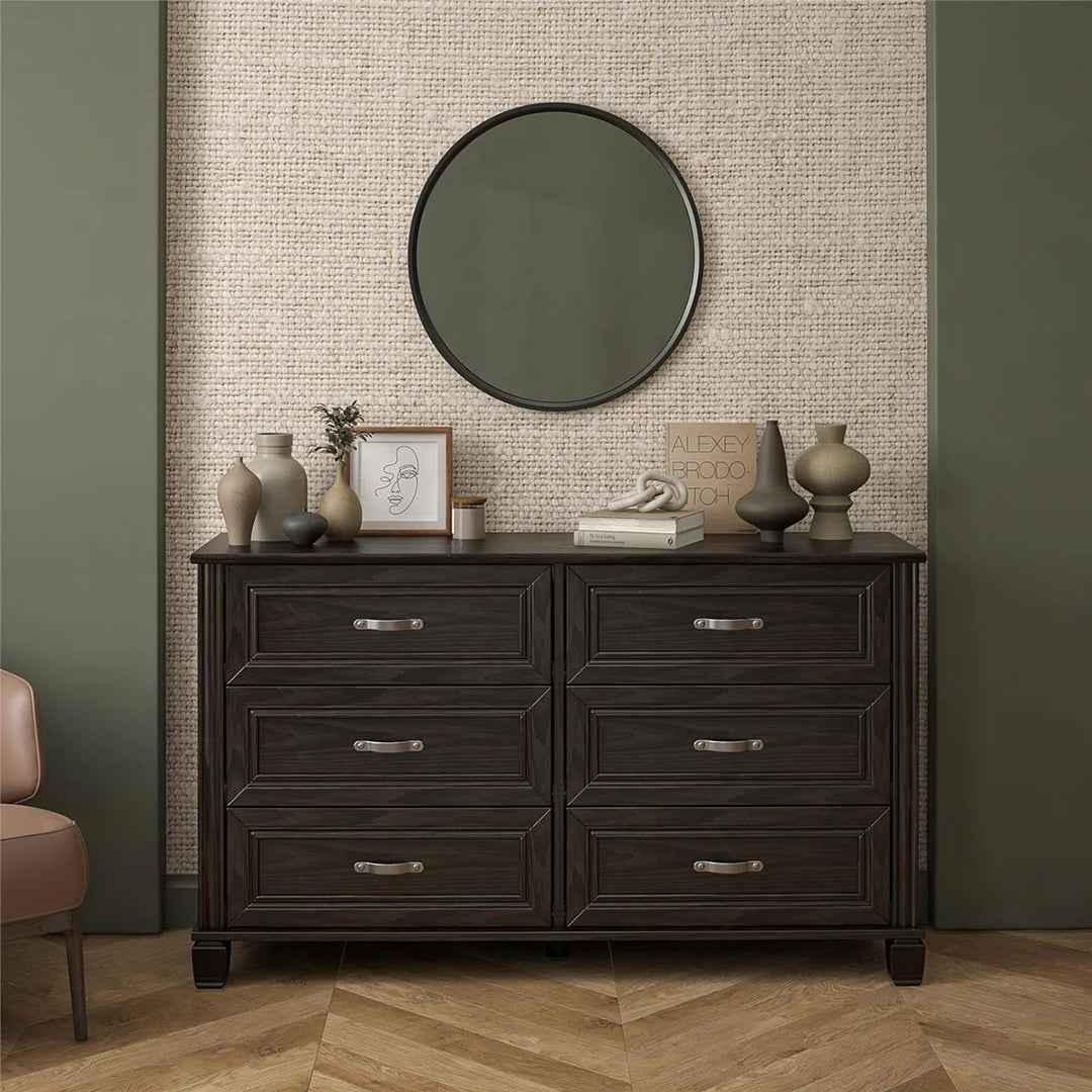 Hillview 6 Drawer Dresser – Modern Storage Cabinet for Bedroom Organization