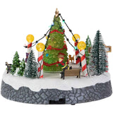 Ice Skaters Christmas Scene Village Display – Festive Holiday Decoration