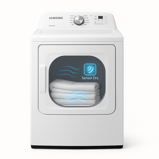 Woodstock, Ontario, appliances, furniture, home decor Samsung DVE45T3200W 7.2 Cu. Ft. Electric Dryer with Sensor Dry – White-Nadeem,s Home - Nadeems Home