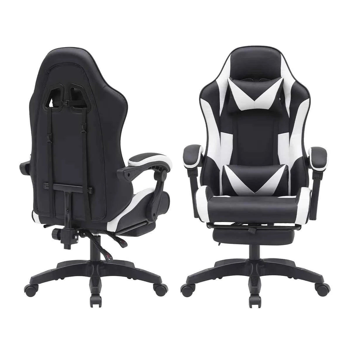 Inbox Zero Knoble Adjustable Reclining Ergonomic Faux Leather Swiveling PC & Racing Game Chair with Footre