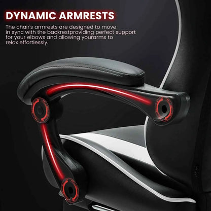 Inbox Zero Knoble Adjustable Reclining Ergonomic Faux Leather Swiveling PC & Racing Game Chair with Footre