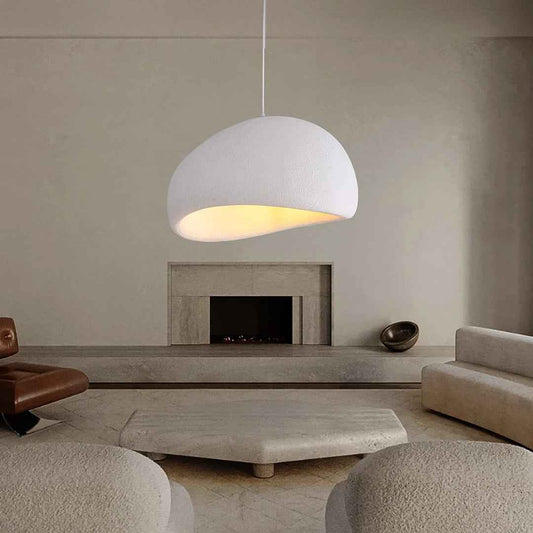 Heidelberg Single White Finish Polyester Pendant – Modern & Lightweight Lighting