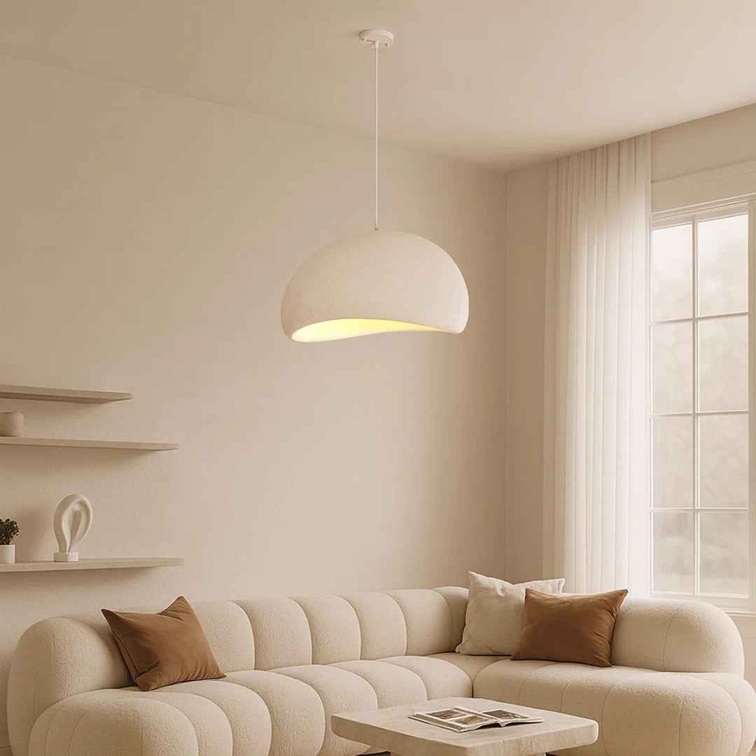 Heidelberg Single White Finish Polyester Pendant – Modern & Lightweight Lighting