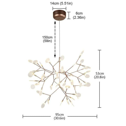 Kenyarda 45-Light Gold LED Pendant – Modern Statement Chandelier