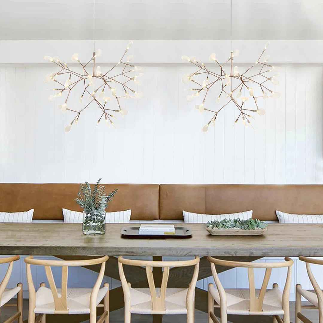Kenyarda 45-Light Gold LED Pendant – Modern Statement Chandelier