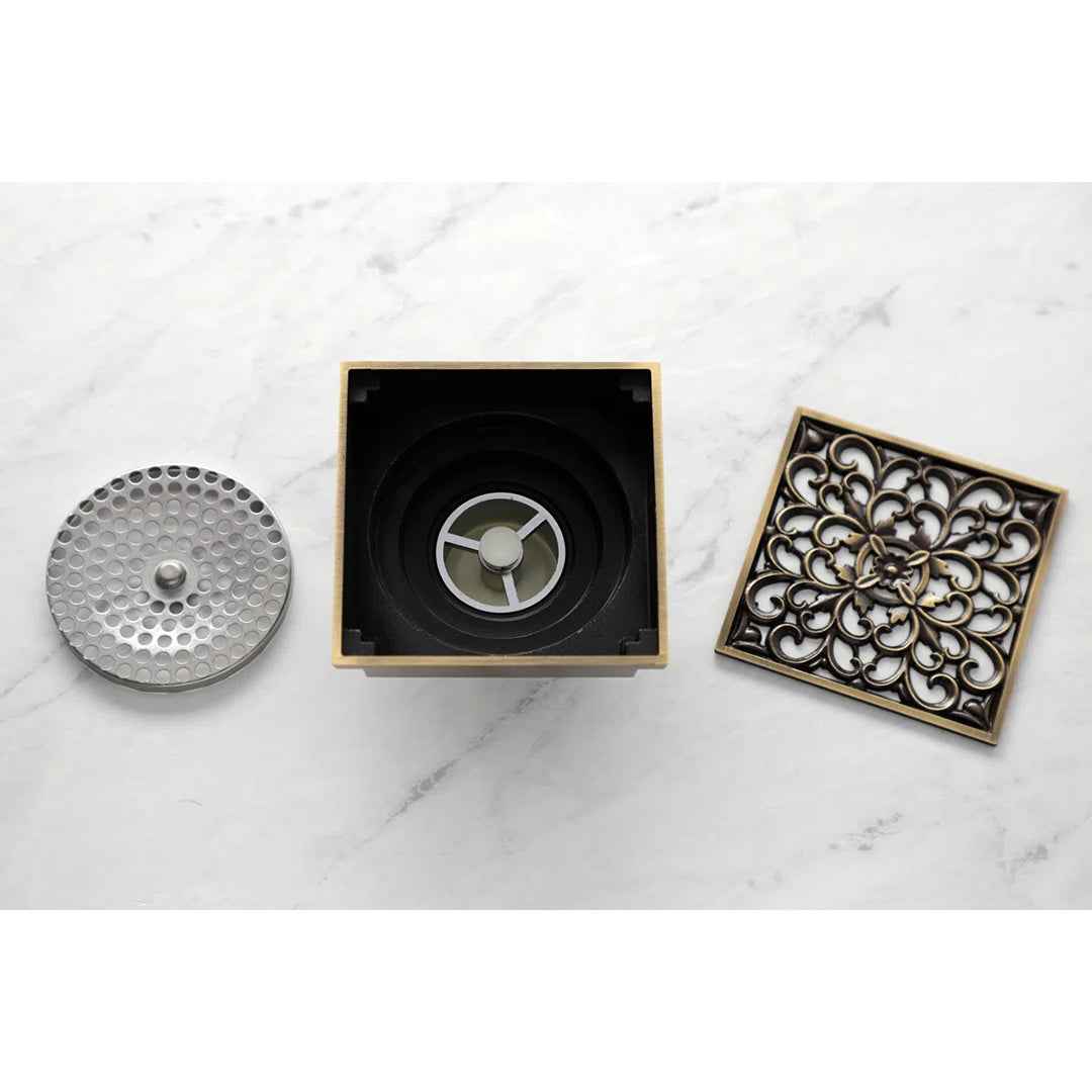 Watercourse Scroll Grid Shower Drain – Durable & Stylish Drain Cover for Bathroom