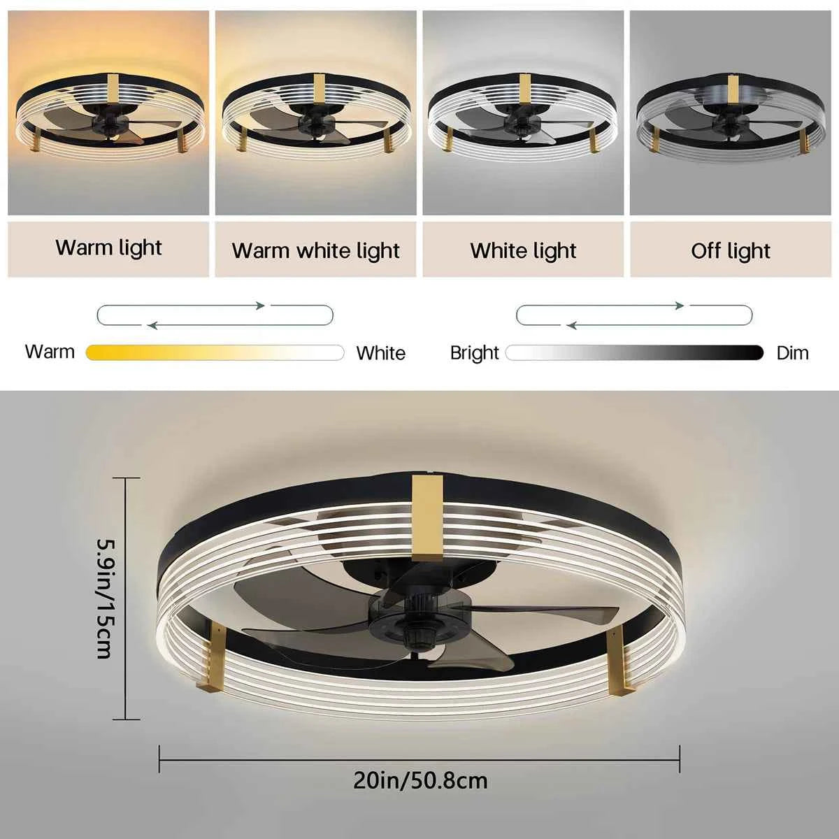 Kordae Indoor Bedroom Flush Mount Ceiling Fan with Light – Quiet & Modern
