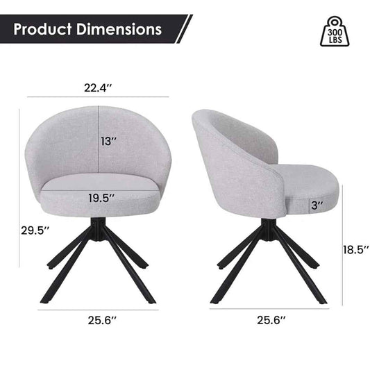 Margeret Swivel Upholstered Dining Chair – Modern 360° Swivel Comfort Seating