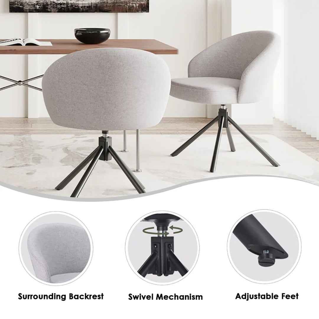 Margeret Swivel Upholstered Dining Chair – Modern 360° Swivel Comfort Seating