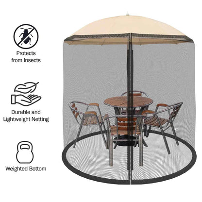 Marla Mosquito Net for Patio Umbrellas – Zippered Bug Screen Insect Protection