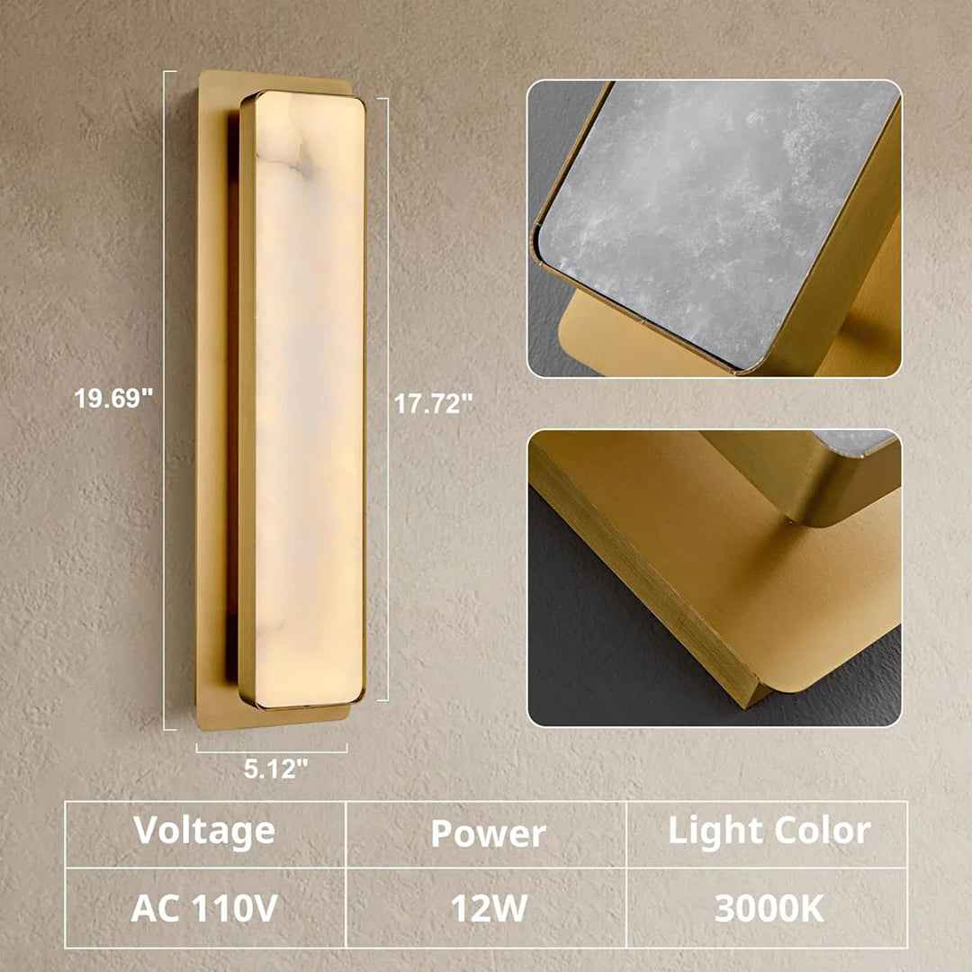 Mikinzie 2-Light LED Alabaster Wall Sconces – Modern Set of 2 Decorative Wall Lamps