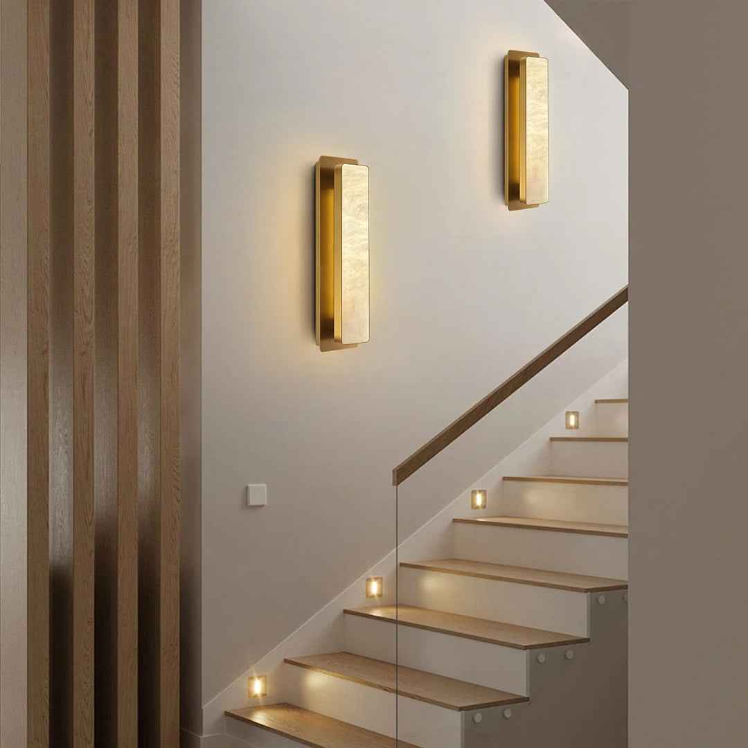Mikinzie 2-Light LED Alabaster Wall Sconces – Modern Set of 2 Decorative Wall Lamps