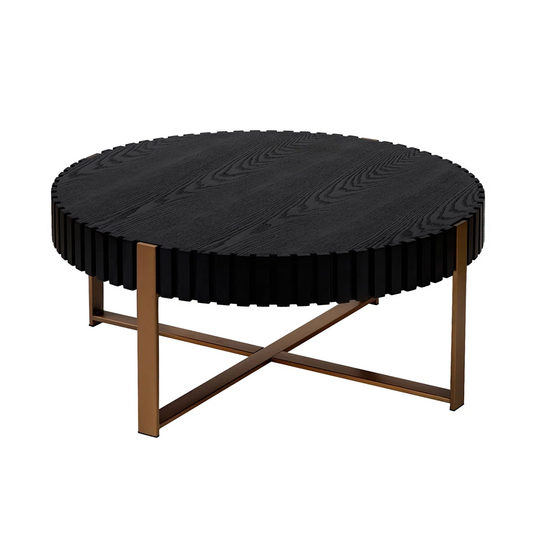 Modern Round Coffee Table – Sleek Style with Sturdy Metal Legs  Bring a touch of modern elegance to your living space with the Modern