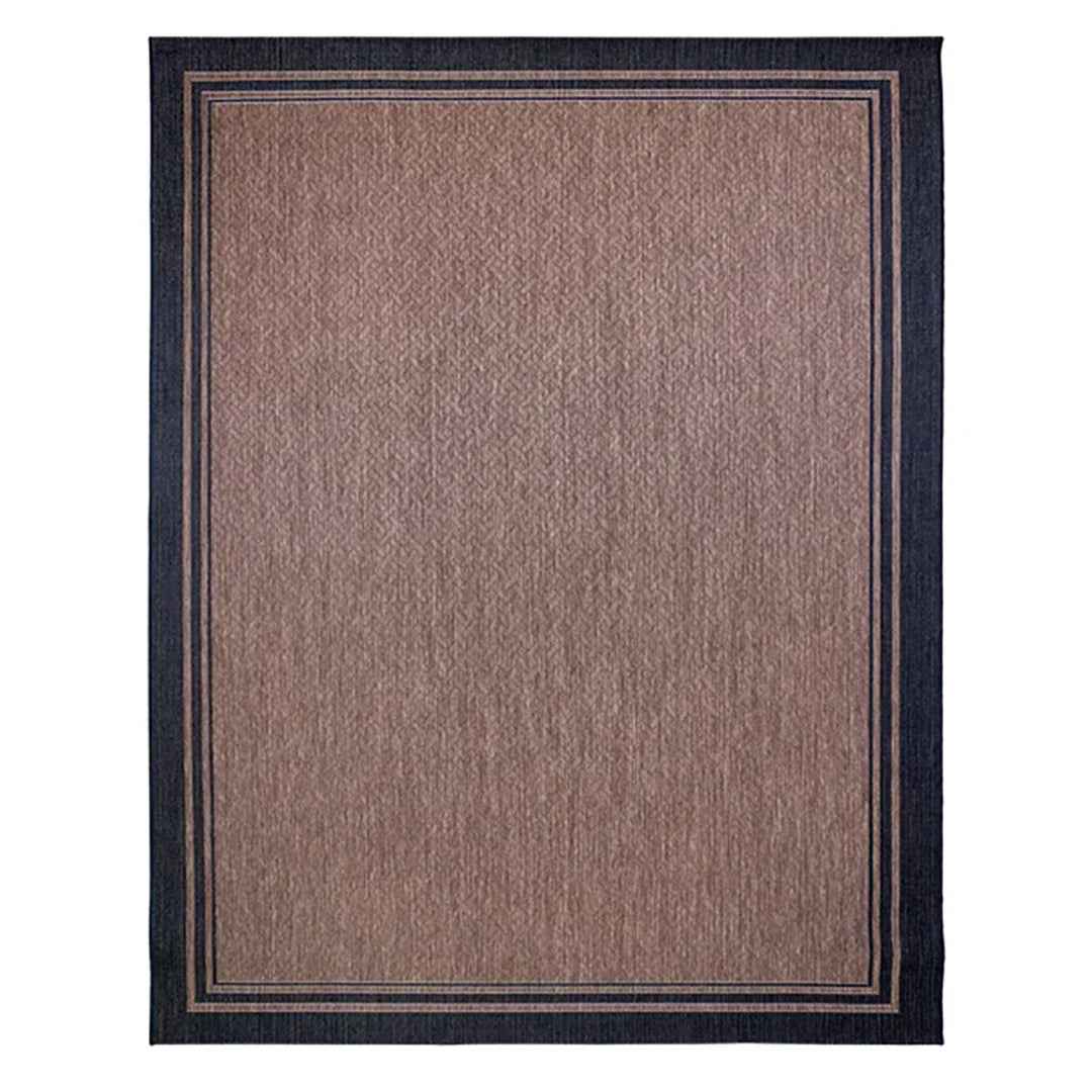 NAPLES Ace Border Havana 8' x 10' Area Rug – Classic Havana Brown Indoor/Outdoor Rug for Living & Dining Spaces