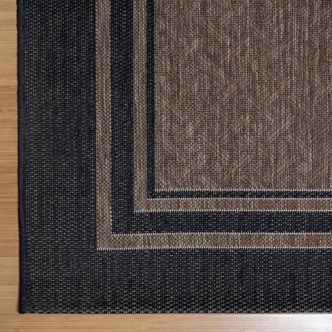 NAPLES Ace Border Havana 8' x 10' Area Rug – Classic Havana Brown Indoor/Outdoor Rug for Living & Dining Spaces