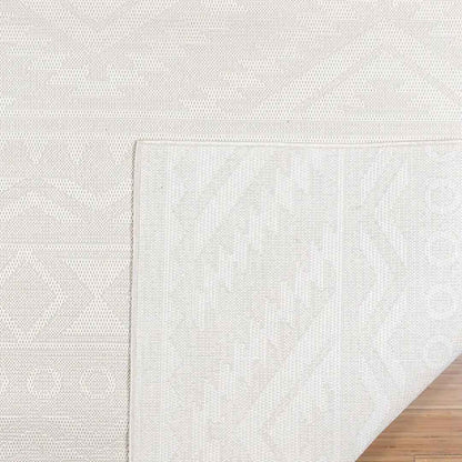NAPLES Chalon Cream 6'6" x 9'6" Area Rug – Elegant Indoor/Outdoor Cream Rug for Living & Dining Spaces