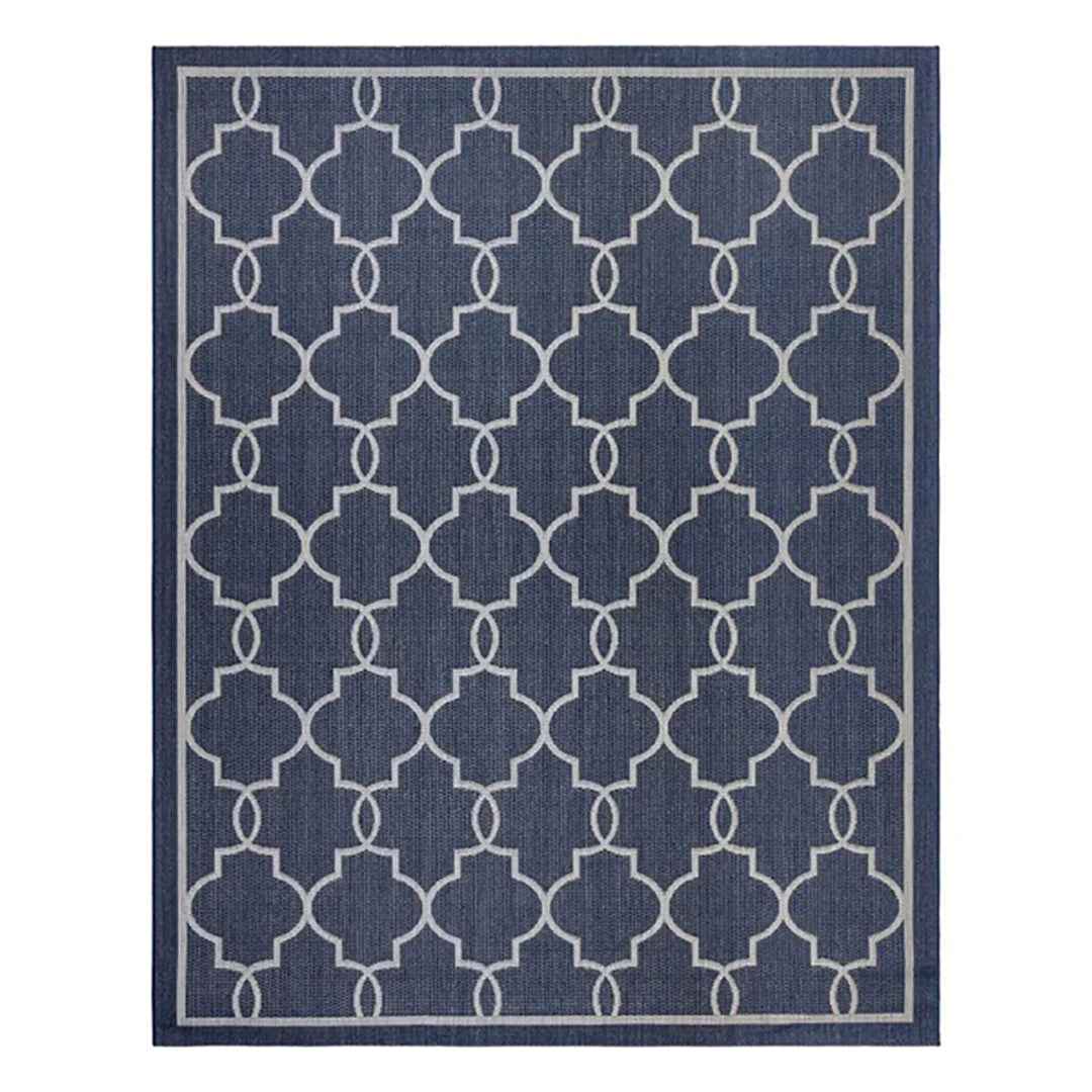 NAPLES Tremont Navy 7'10" x 10' Area Rug – Elegant Navy Blue Indoor/Outdoor Rug for Living & Dining Space
