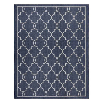 NAPLES Tremont Navy 7'10" x 10' Area Rug – Elegant Navy Blue Indoor/Outdoor Rug for Living & Dining Space