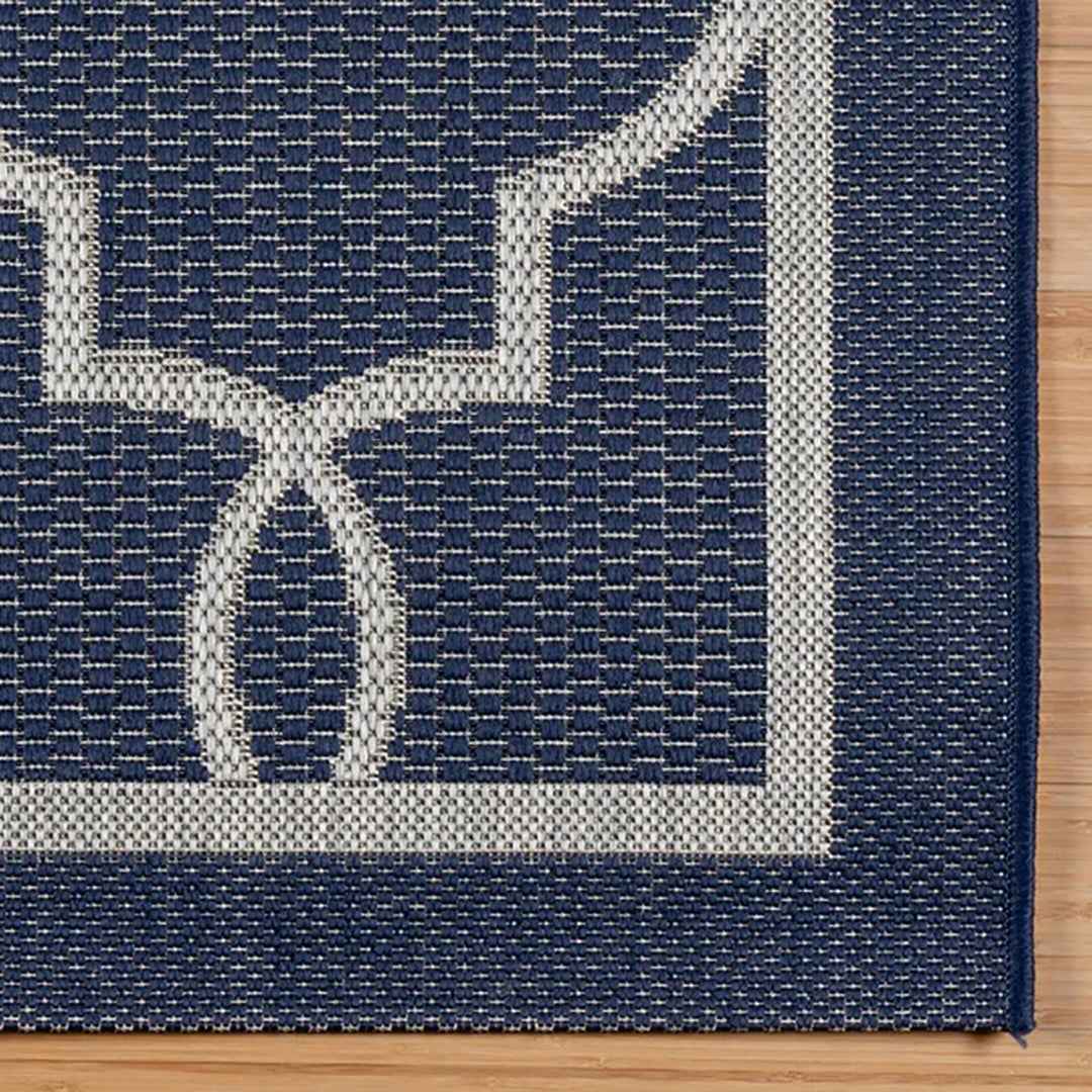 NAPLES Tremont Navy 7'10" x 10' Area Rug – Elegant Navy Blue Indoor/Outdoor Rug for Living & Dining Space