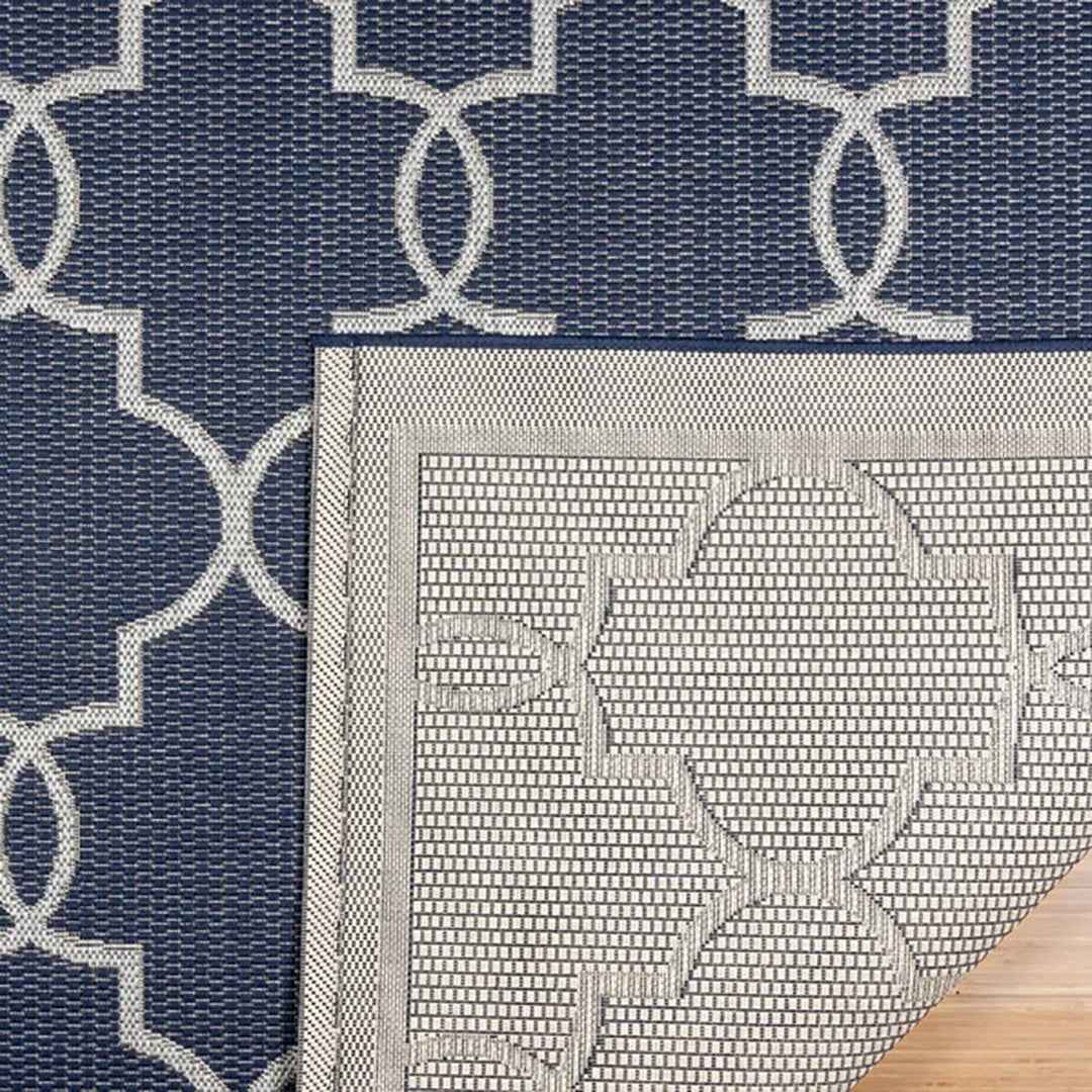 NAPLES Tremont Navy 7'10" x 10' Area Rug – Elegant Navy Blue Indoor/Outdoor Rug for Living & Dining Space