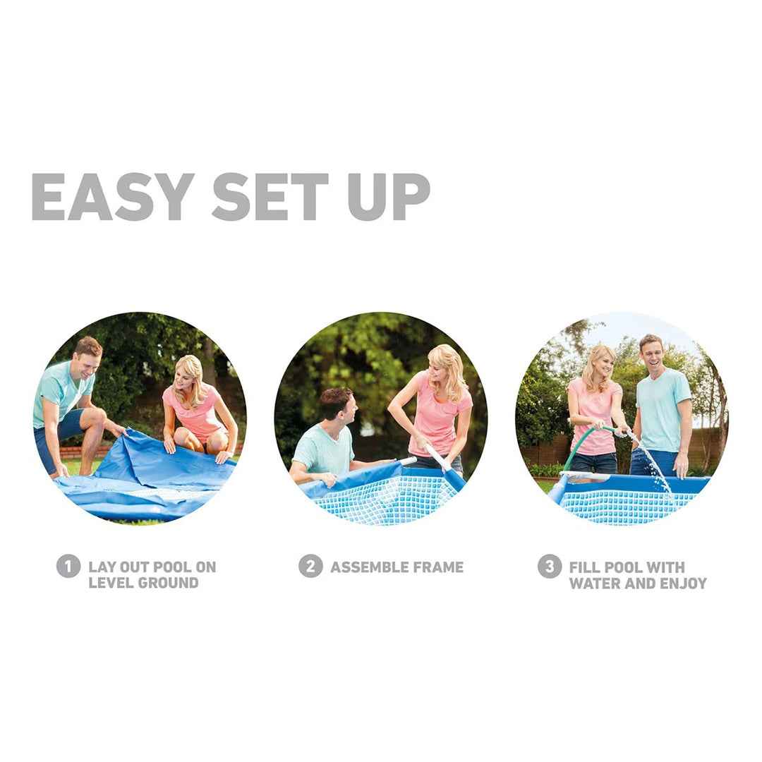 Intex Rectangular Frame Above Ground Swimming Pool – Easy Setup Family Pool