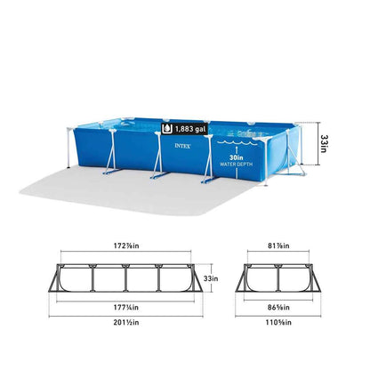 Intex Rectangular Frame Above Ground Swimming Pool – Easy Setup Family Pool