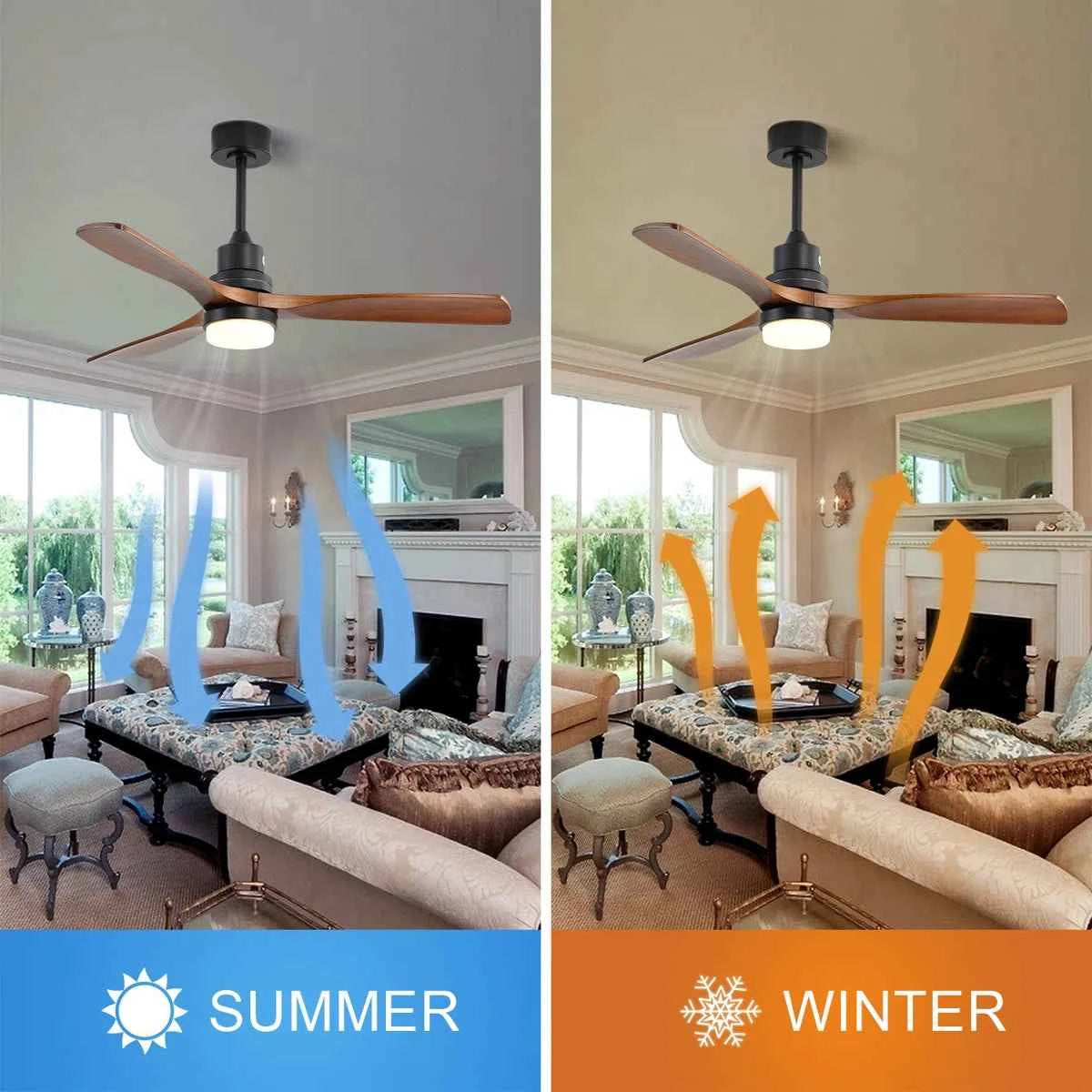 Nicola 52" 3-Blade Modern Ceiling Fan with Remote Control & Light Kit – Sleek & Convenient