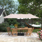Nyasia 15 ft x 9 ft Rectangular Market Umbrella with Base – Durable Outdoor Shade Solution