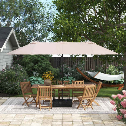 Nyasia 15 ft x 9 ft Rectangular Market Umbrella with Base – Durable Outdoor Shade Solution