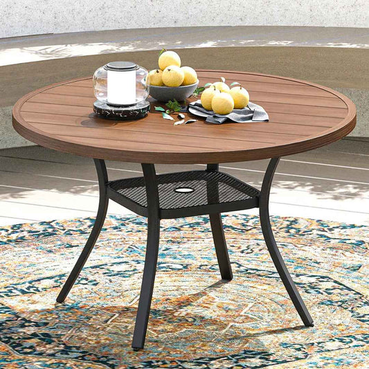 Nyoka 47.2" x 47.2" Outdoor Dining Table for 6 – Stylish & Durable Patio Table