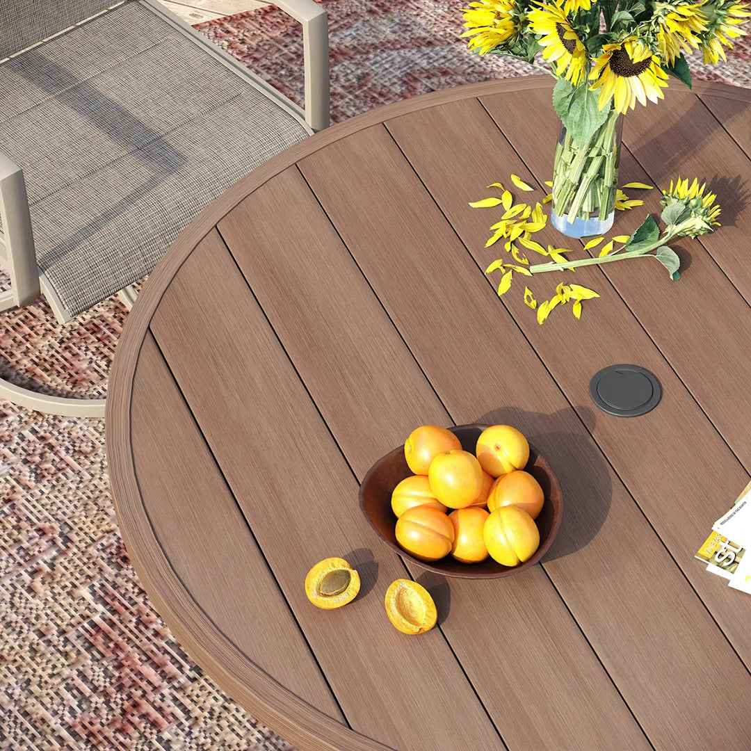 Nyoka 47.2" x 47.2" Outdoor Dining Table for 6 – Stylish & Durable Patio Table
