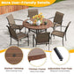 Nyoka 47.2" x 47.2" Outdoor Dining Table for 6 – Stylish & Durable Patio Table