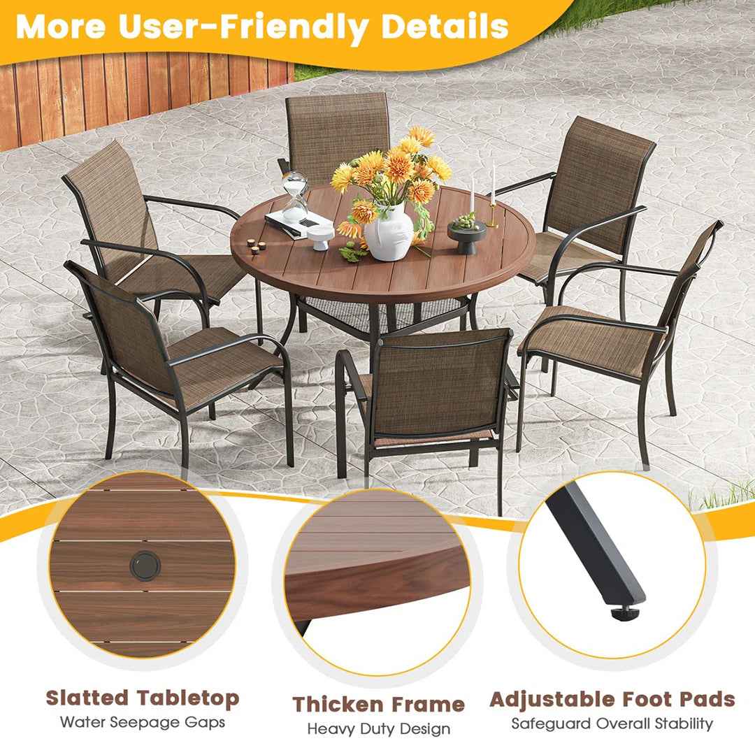 Nyoka 47.2" x 47.2" Outdoor Dining Table for 6 – Stylish & Durable Patio Table