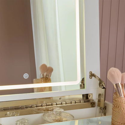 Woodstock, Ontario, appliances, furniture, home decor Odessa Lift-Top Makeup Vanity Table – Modern Dressing Table with Mirror, Hidden Storage & Soft-Close Drawers - Nadeems Home