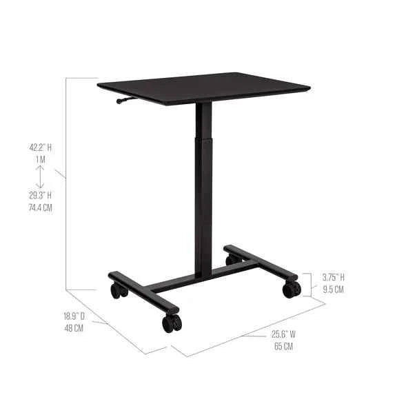 airLIFT® Pneumatic Mobile Desk Cart – Adjustable Rolling Sit-Stand Desk