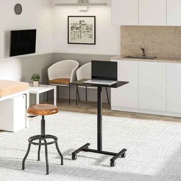 airLIFT® Pneumatic Mobile Desk Cart – Adjustable Rolling Sit-Stand Desk