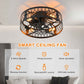 Otylia 19.7" Farmhouse Reversible Caged Ceiling Fan with Light Kit & Remote – Stylish & Functional