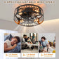 Otylia 19.7" Farmhouse Reversible Caged Ceiling Fan with Light Kit & Remote – Stylish & Functional