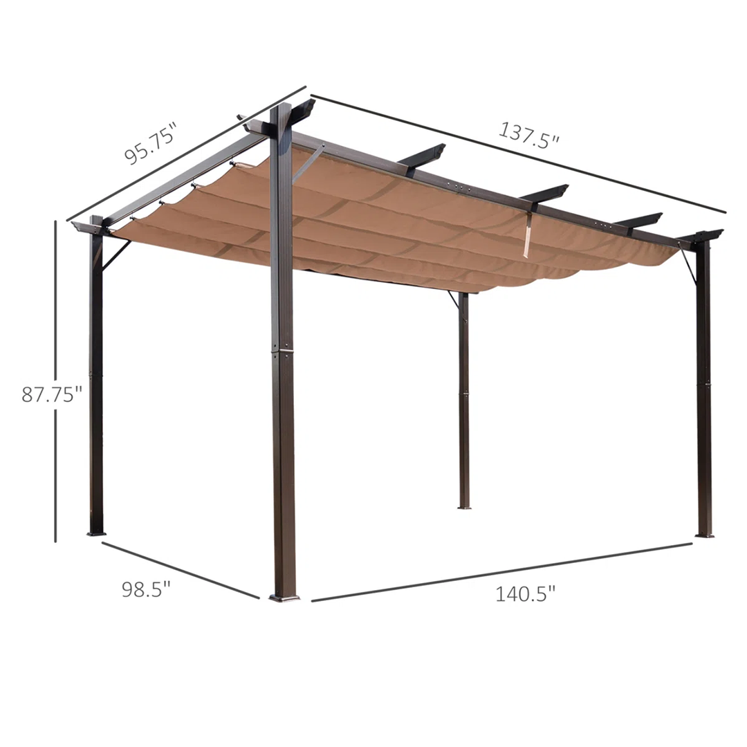Outdoor Retractable Pergola Canopy – Aluminum Patio Shelter for Backyard, Porch, Garden & Grill Area