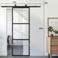 Paneled Glass Barn Door with Sliding Hardware Kit – Modern Interior Sliding Door Solutio