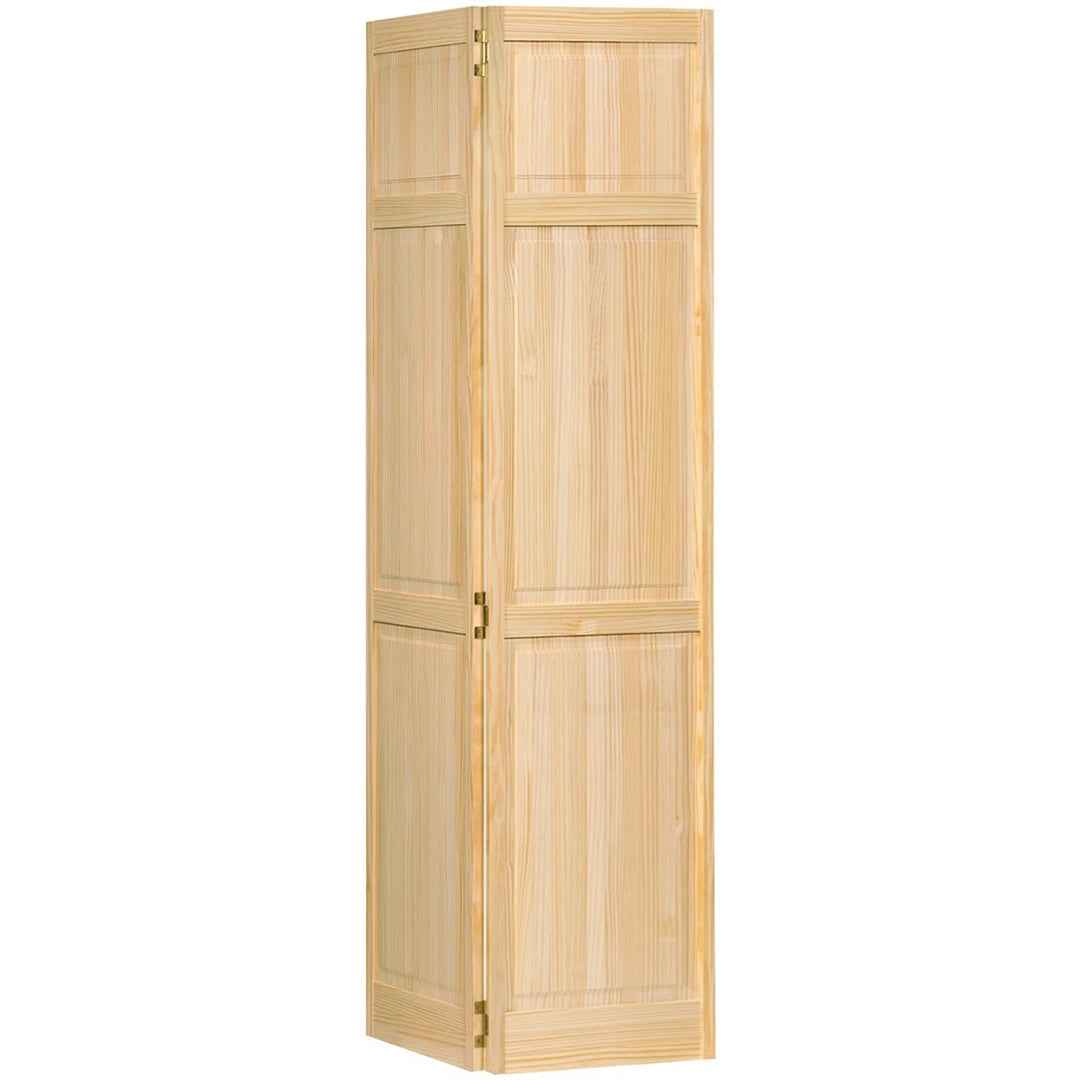 Panelled Wood Unfinished Bi-Fold Door – Customizable Space-Saving Interior Door