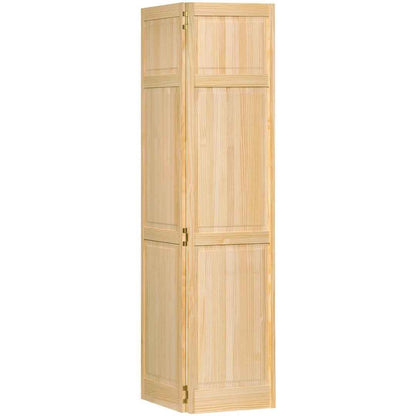 Panelled Wood Unfinished Bi-Fold Door – Customizable Space-Saving Interior Door
