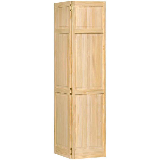 Panelled Wood Unfinished Bi-Fold Door – Customizable Space-Saving Interior Door