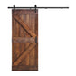 Panelled Wood & Metal K Series DIY Knotty Barn Door – Includes Installation Hardware Kit