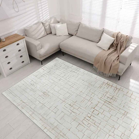 Renwil Arilyn 7'10" x 10'2" Area Rug – Contemporary Neutral Design for Living, Dining & Bedroom