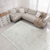 Renwil Arilyn 7'10" x 10'2" Area Rug – Contemporary Neutral Design for Living, Dining & Bedroom