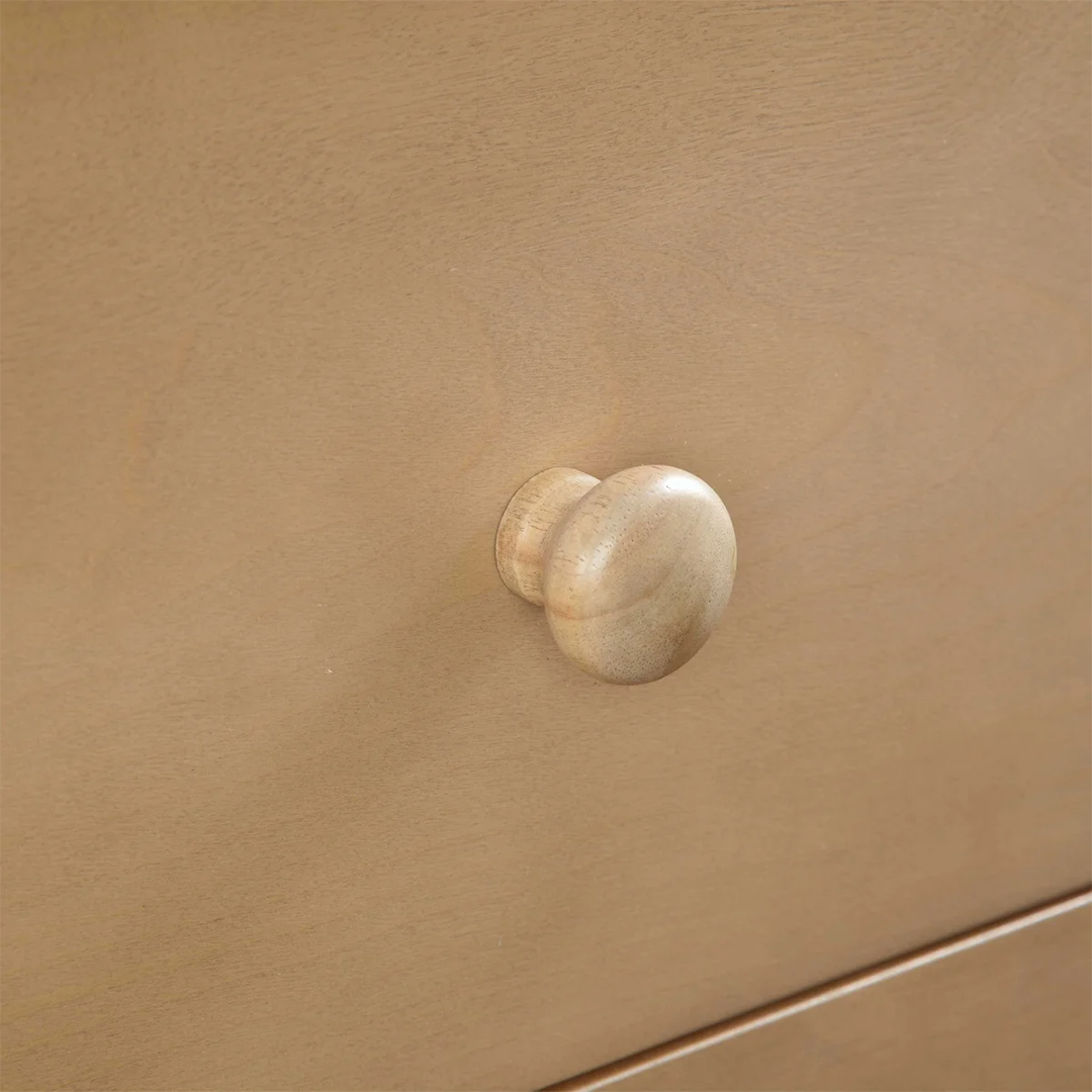 Riley Grace Nightstand – Rubberwood & Birch Construction with Soft-Close Drawer & Open Shelf