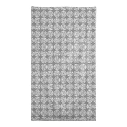 Small Grey Medallions Tablecloth – Elegant Pattern, Durable & Easy-Care Fabric