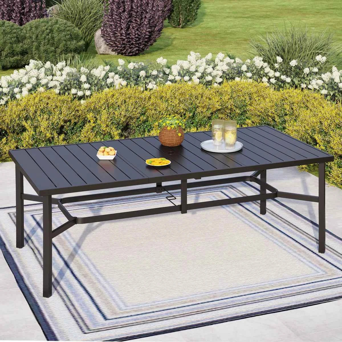 Alvardo Steel Dining Table – Sleek, Durable & Modern Centerpiece